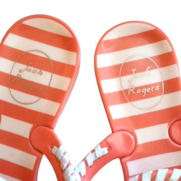 Jack Rogers Sandals Melon and White Woven Jelly Thong Sandals size 7 - Picture 4 of 9